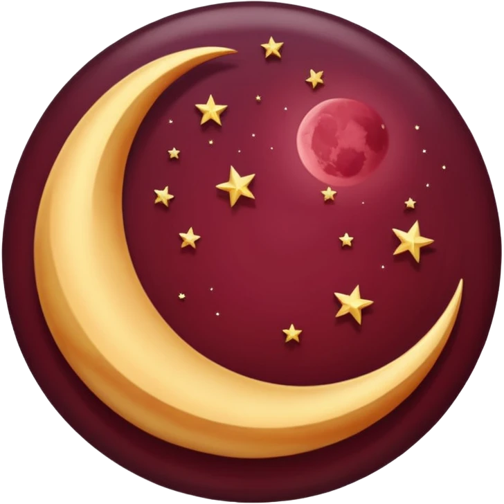 burgundy crescent moon  emoji