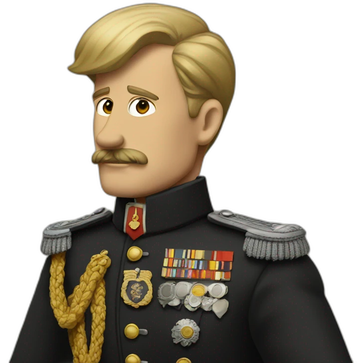 Calvin dressed as a 20th century German dictator emoji | AI Emoji Generator