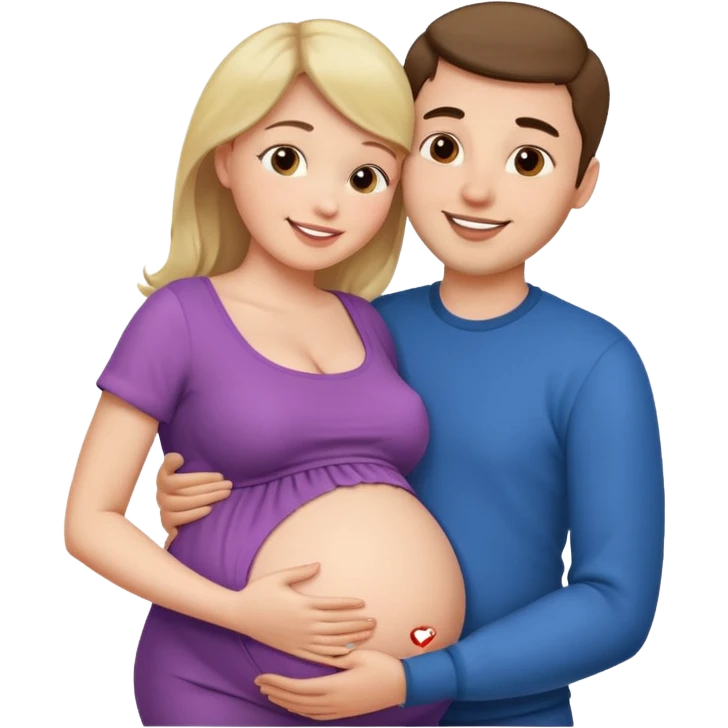 Femme enceinte homme fais bisous sur le ventre emoji