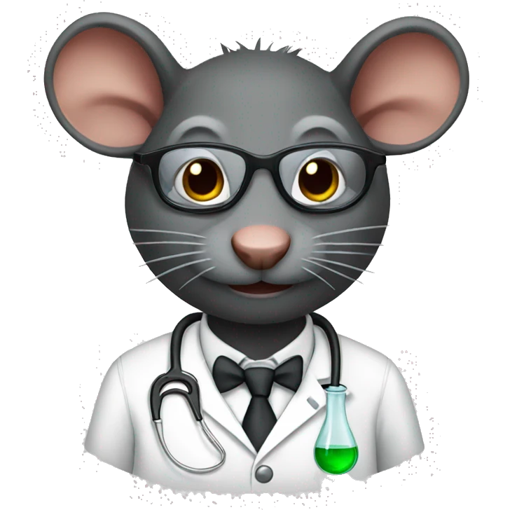 Black rat scientist emoji