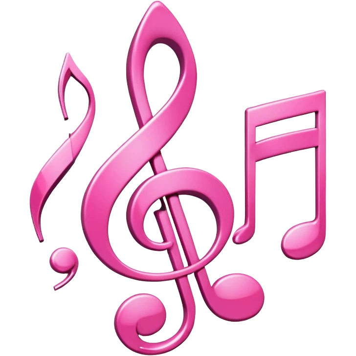 Pink notes of music emoji