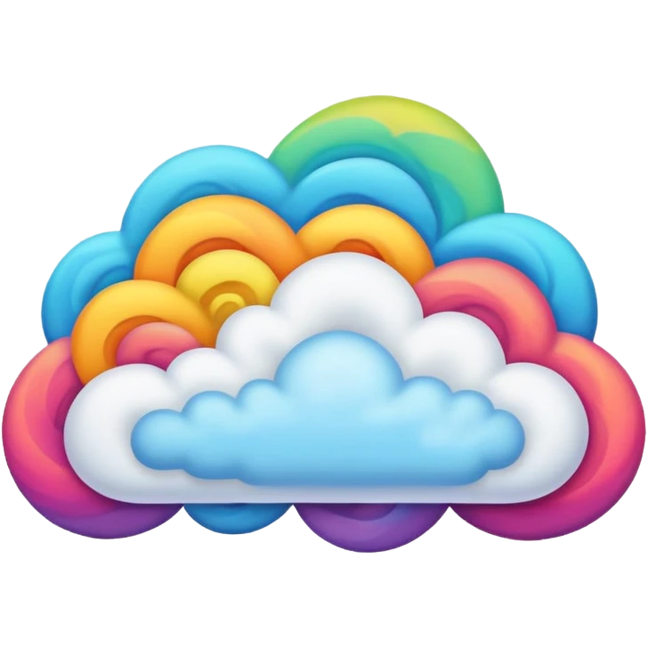 vibrant multicolored cloud with swirling patterns emoji