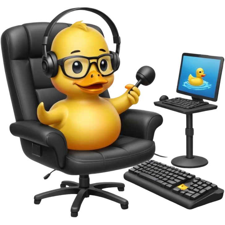 Rubber ducky playing fps game emoji