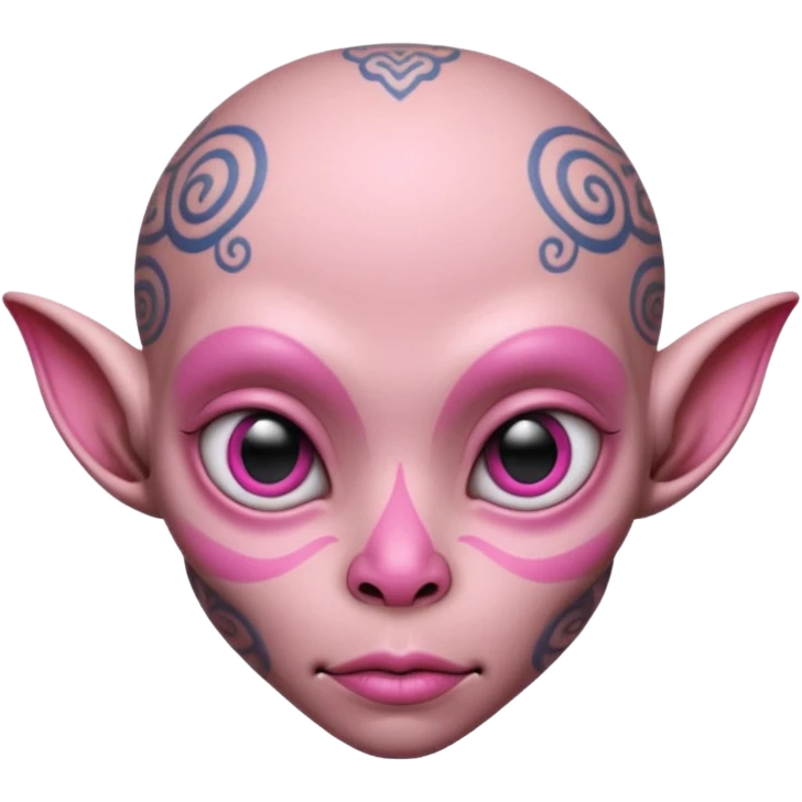 tatted pink alien head emoji
