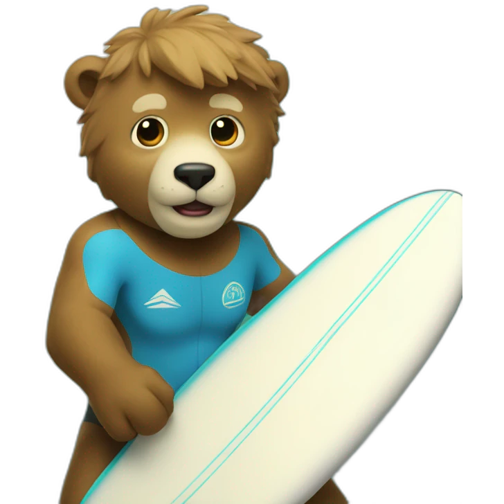 Ours qui surf  emoji