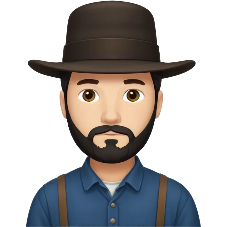 Amish man with chinstrap emoji