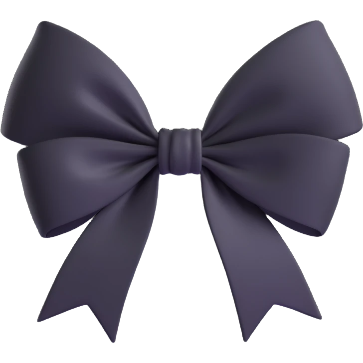 Black white gothic bow effect emoji
