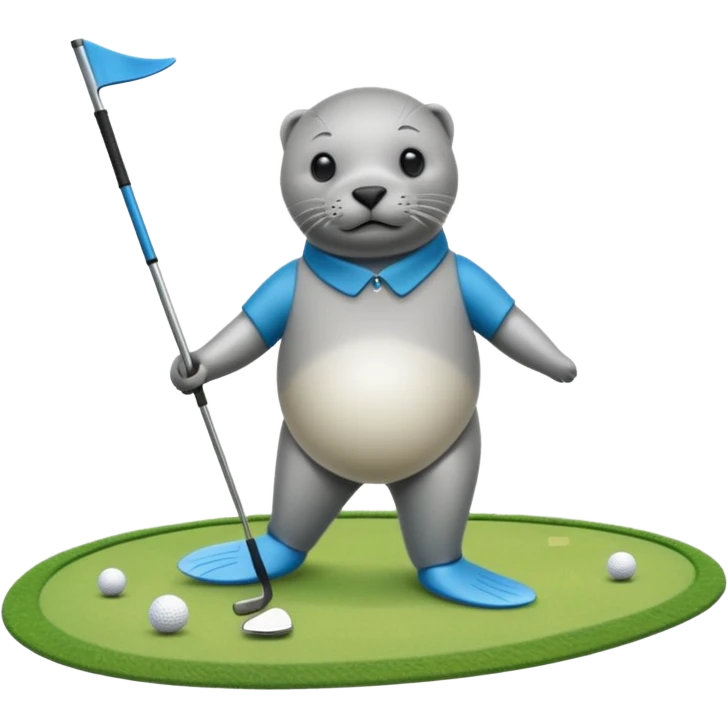 Seal golfing emoji