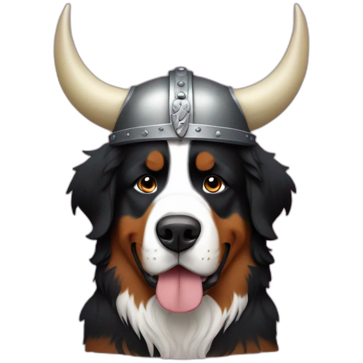 bernese mountain dog with a viking emoji