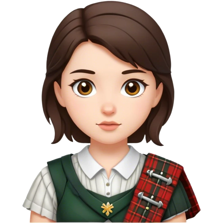 Brunette girl wearing kilt emoji