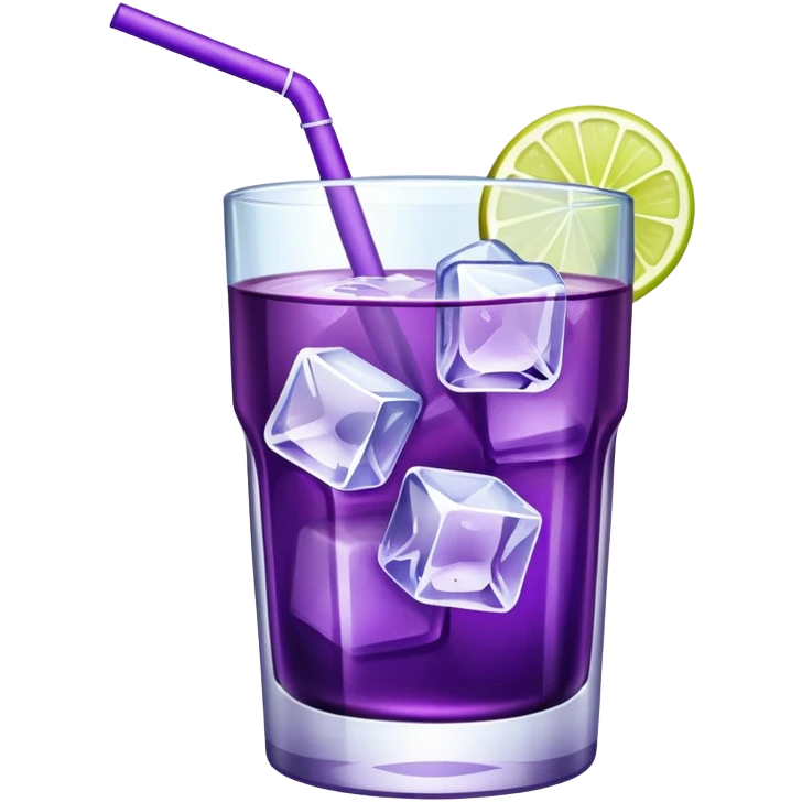 Purple drink with ice cubes emoji