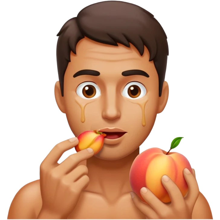 Man eating peach emoji
