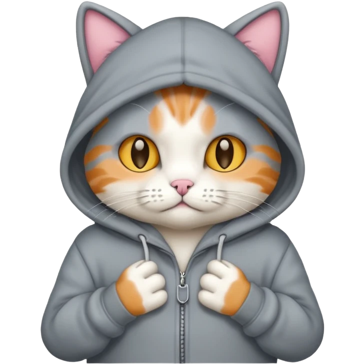 Cat wearing a hoodie emoji