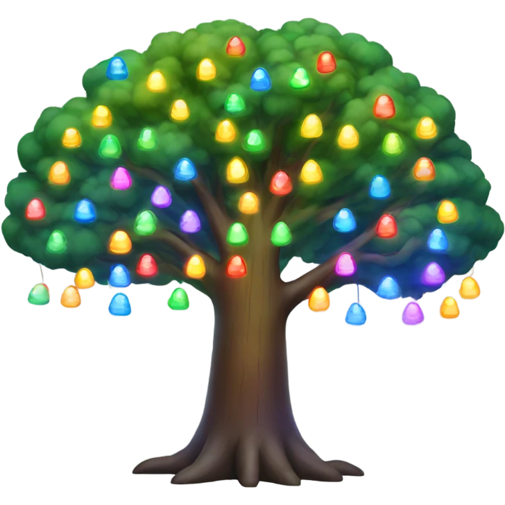 Large rainbow tree with lights  emoji
