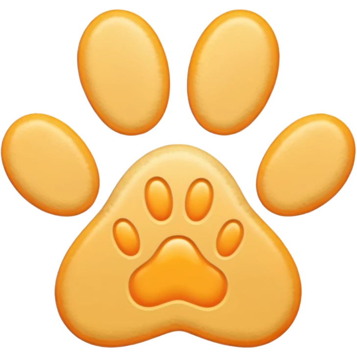 a very light pale pastel yellow-orange pawprint emoji