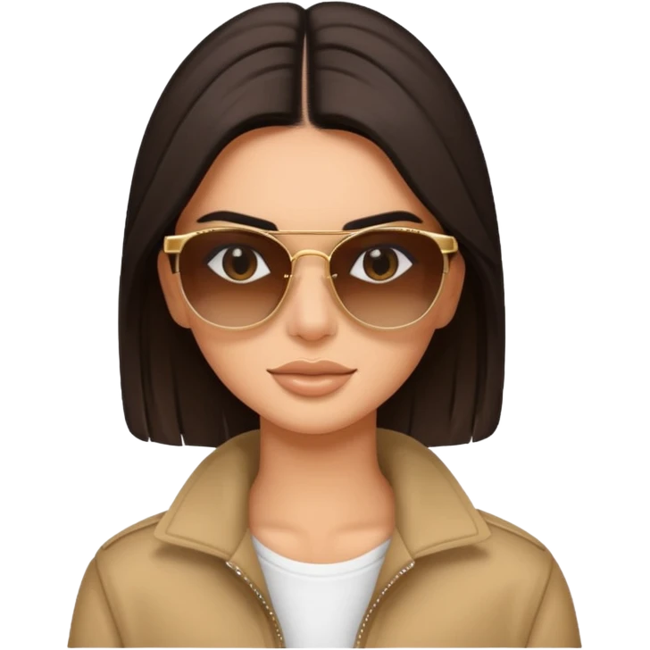 Kendall Jenner emoji style, with sunglasses emoji