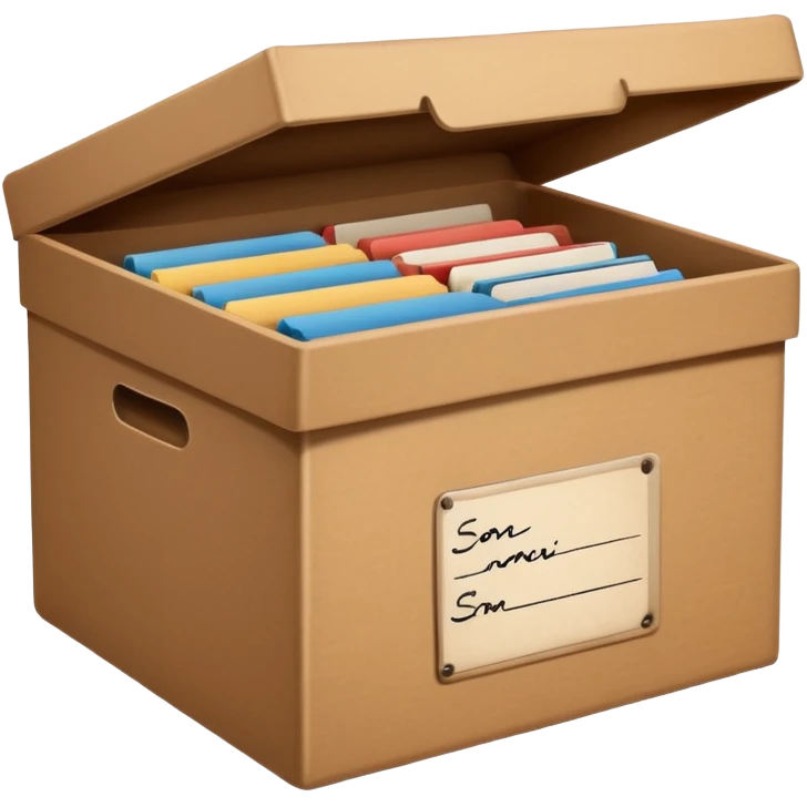 file storage box with label emoji | AI Emoji Generator