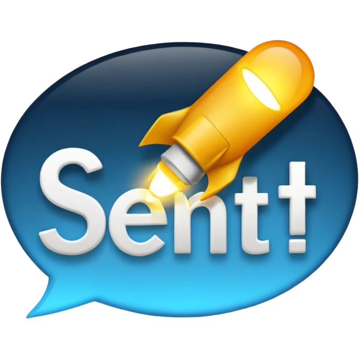 animated gif the word "Sent!" emoji