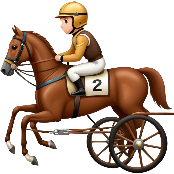 harness racing horse with driver emoji