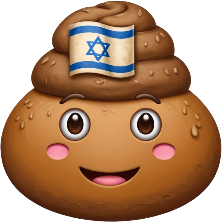 Israel flag centar in poop emoji emoji | AI Emoji Generator
