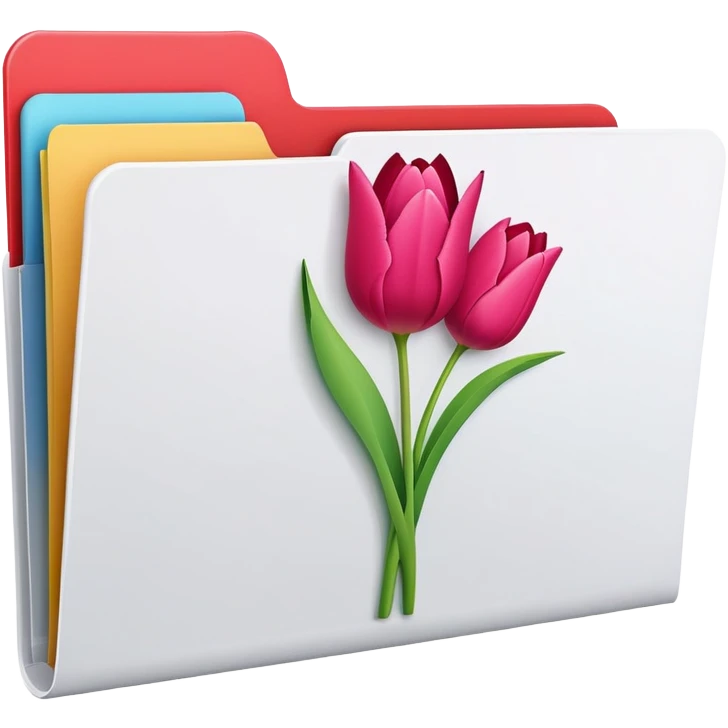 file folder with tulip on cover  emoji