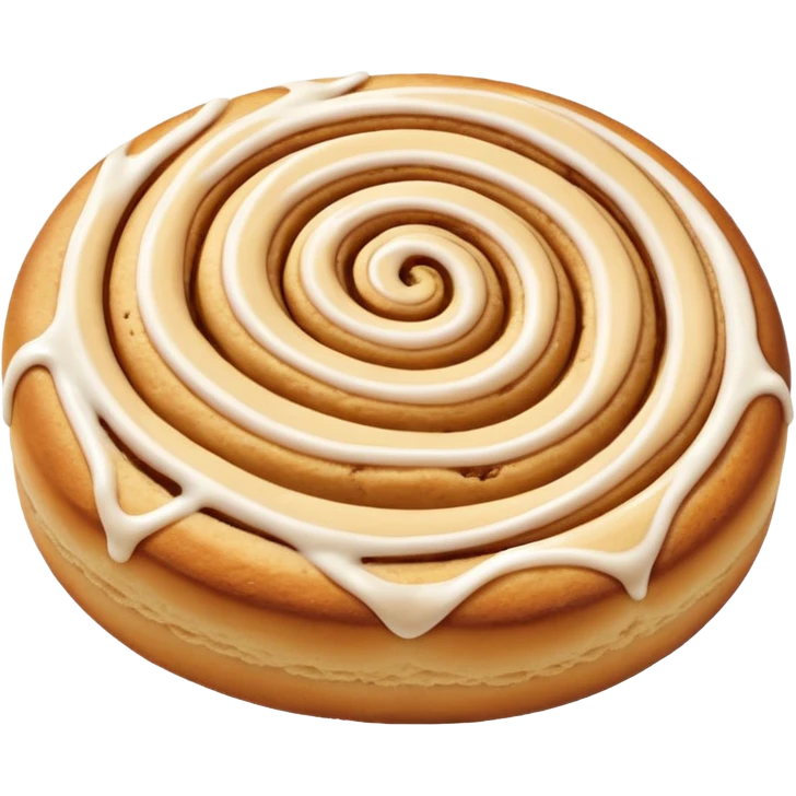 a cinnamon roll single layer cookie with only 2 switls emoji
