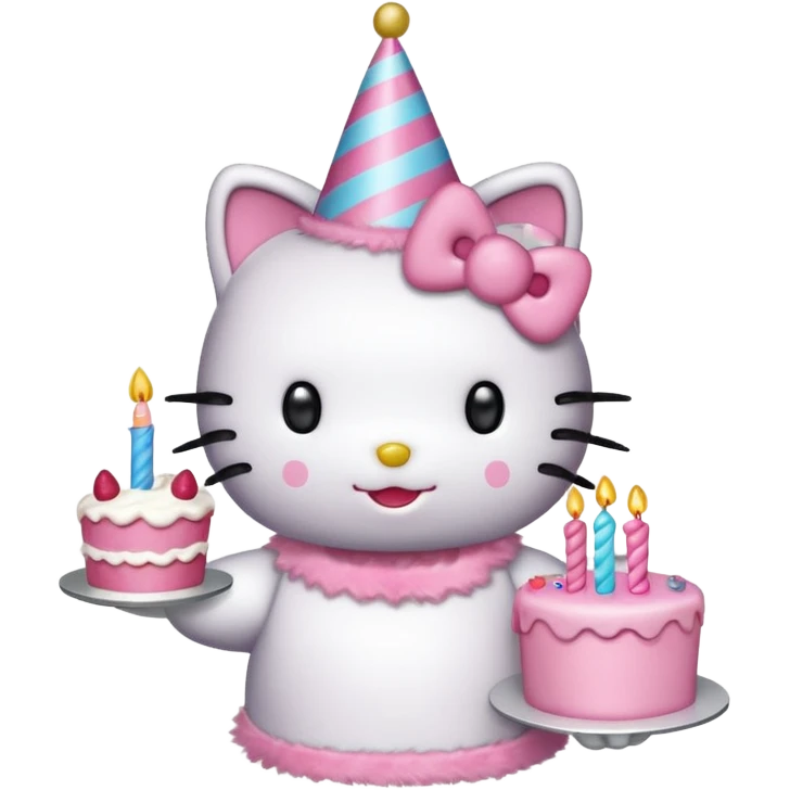 hello kitty with birthday cake emoji