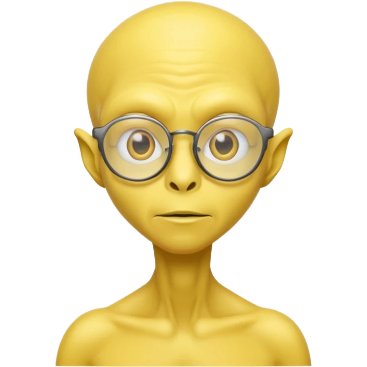 yellow alien with glasses emoji