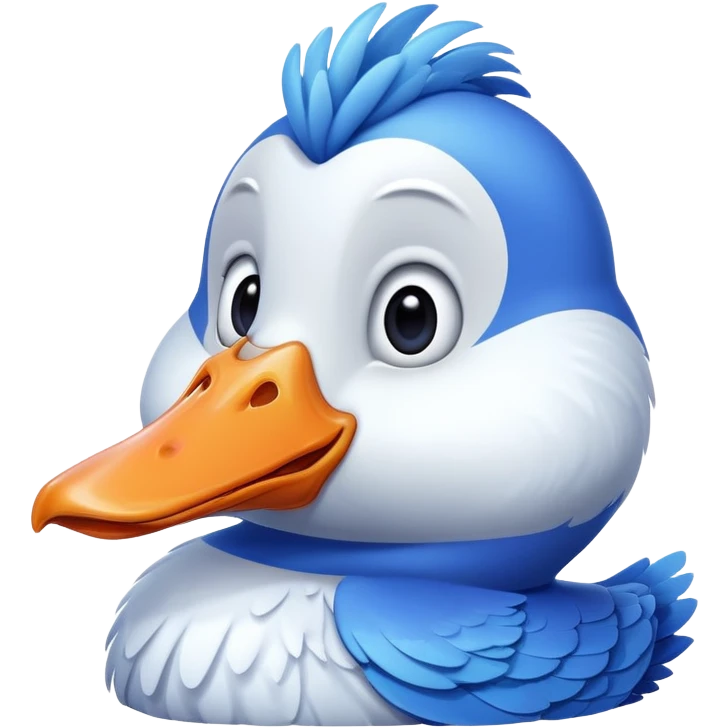 Blue silly goose emoji