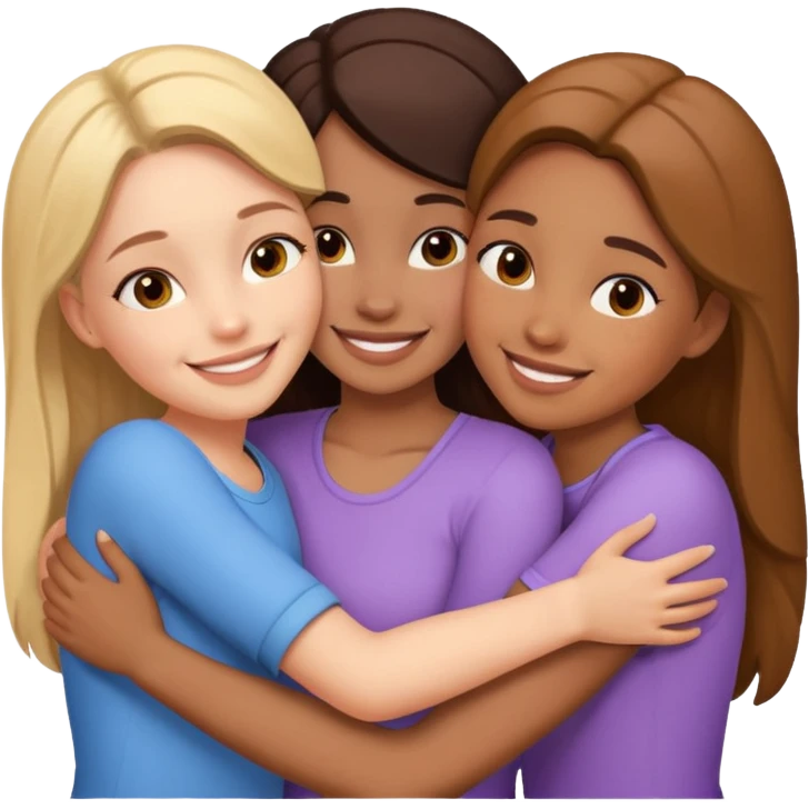 Girls hugging each other emoji
