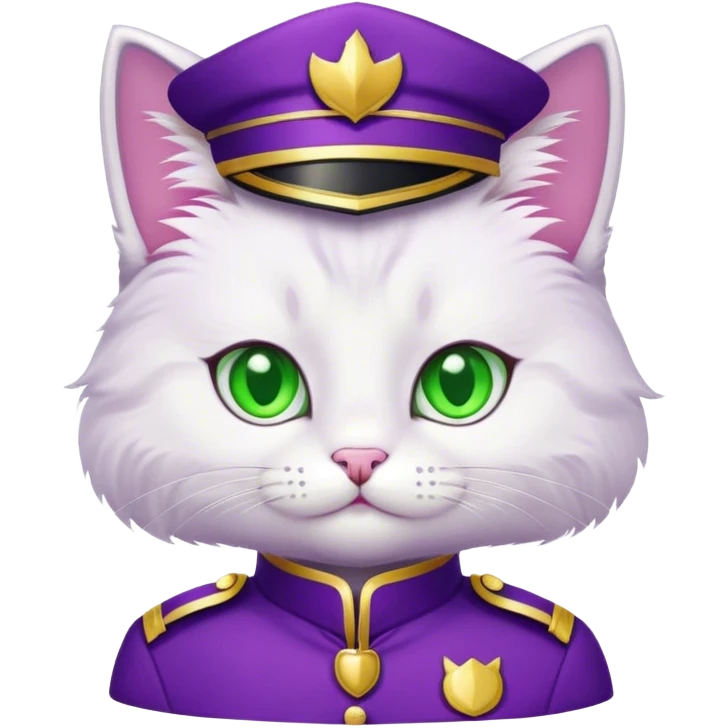 CUTE CAT in PURPLE  uniform  emoji