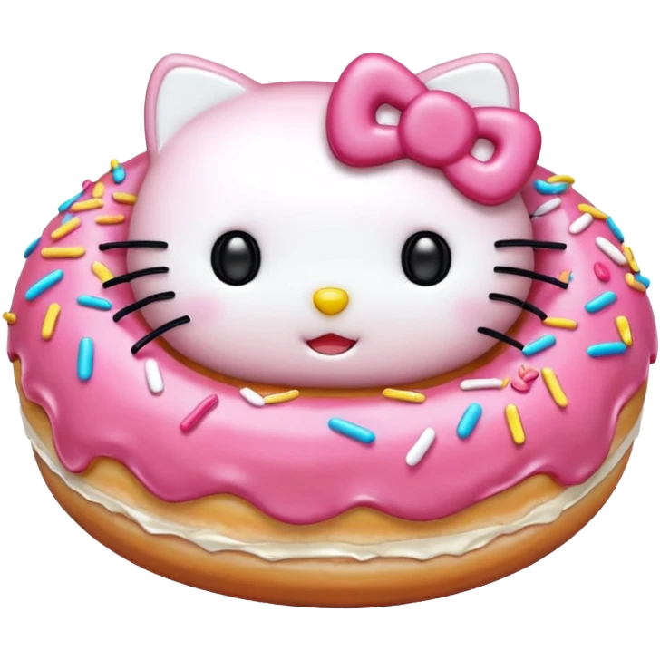 hello kitty themed donut emoji
