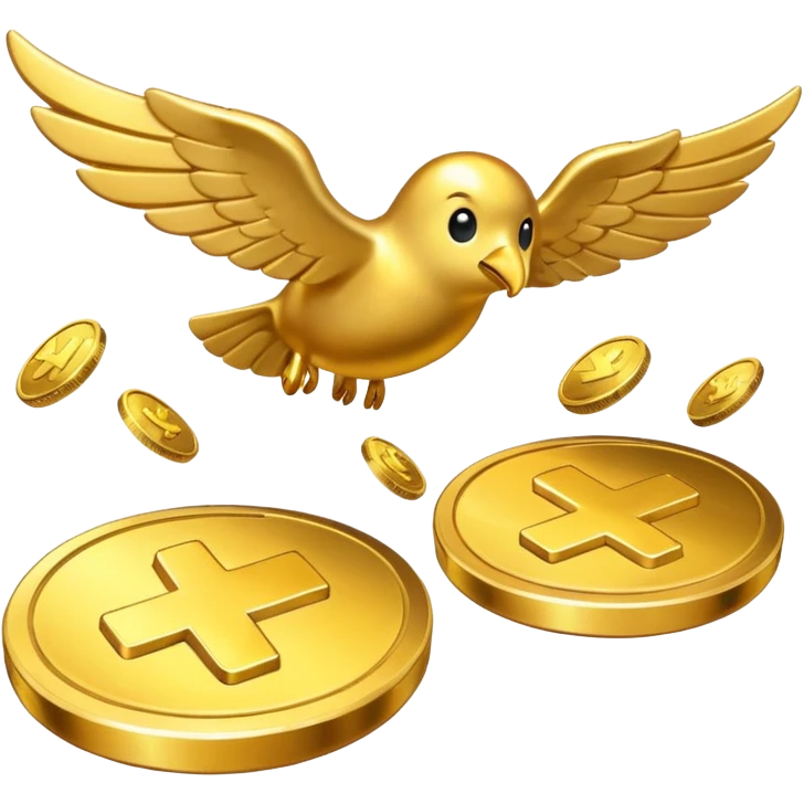 coins fly emoji