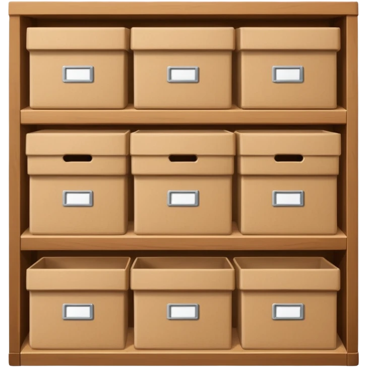storage with boxes on shelves emoji | AI Emoji Generator