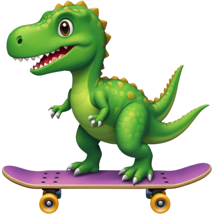 Dinosaur on a skateboard emoji