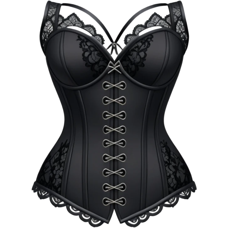 Goth black lace corrset emoji