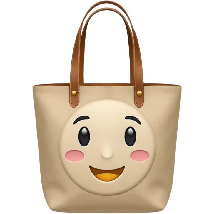 generate an ios genmoji of tote bag beige emoji