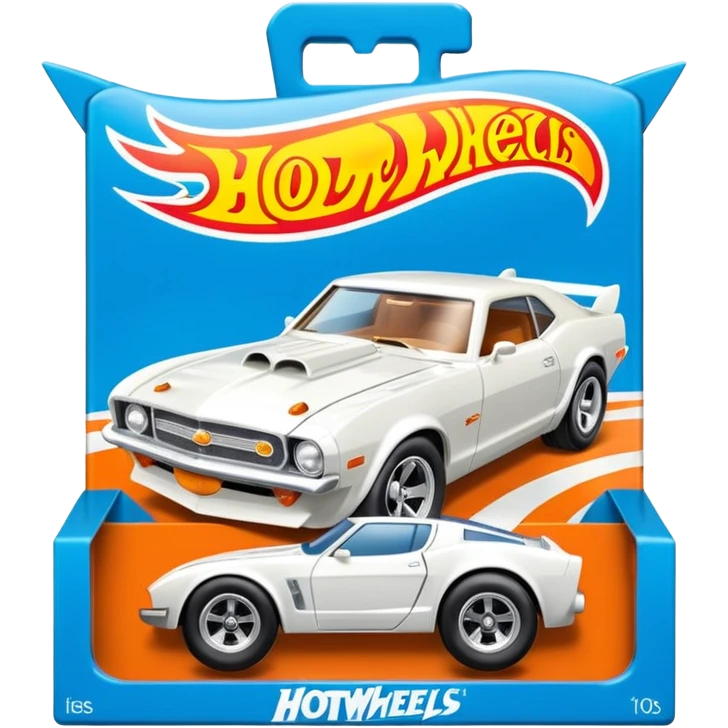 Машинка HotWheels белого цвета в классической упаковке HotWheels. emoji
