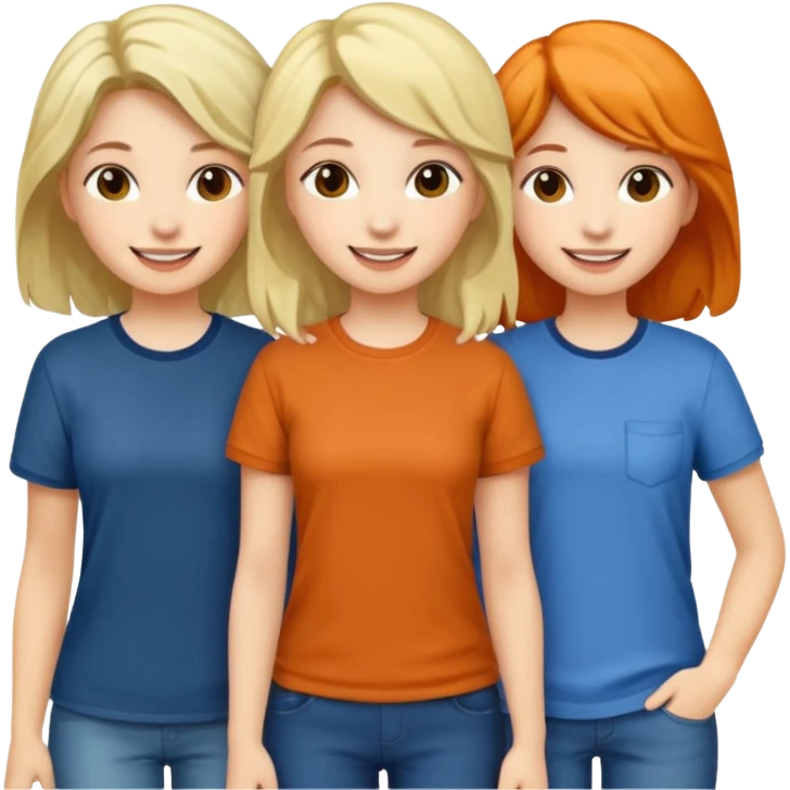 data & insights girls (all white, random hair) emoji