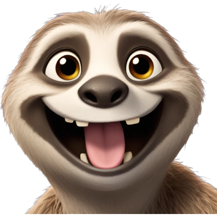 zootopia sloth that's smiling emoji