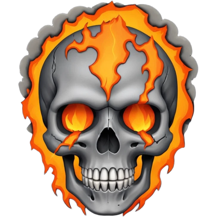 Skull who's upper side is exploded with an volcano eruption  emoji