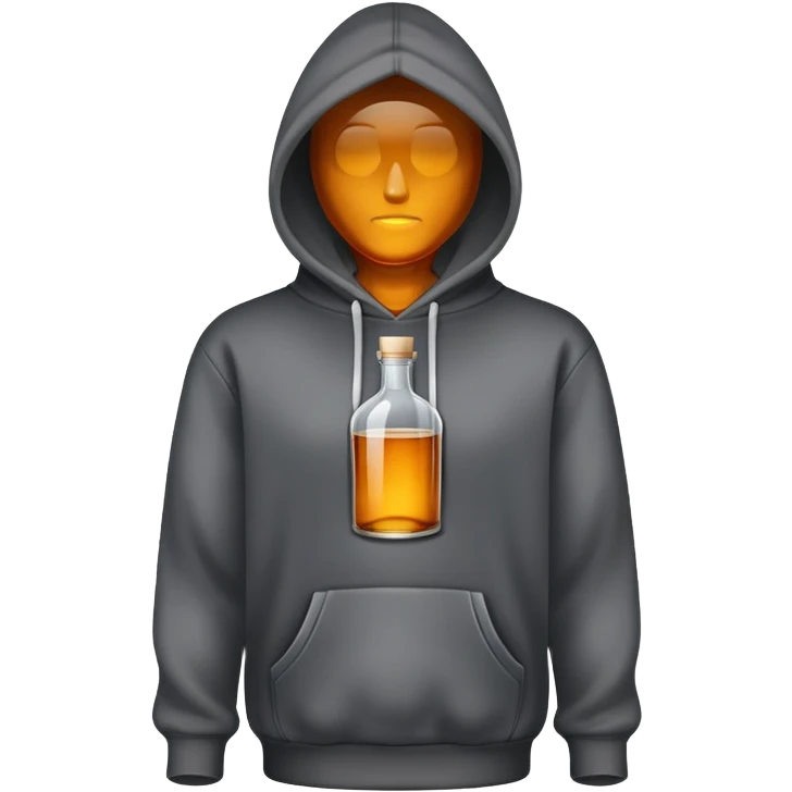 Liquor bottle with a hoodie  emoji