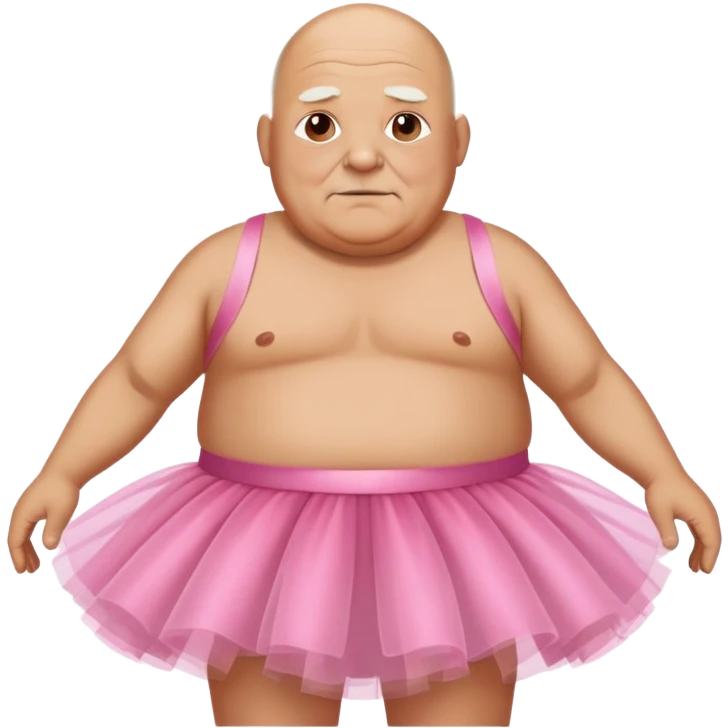 Old fat bald man in a tutu emoji