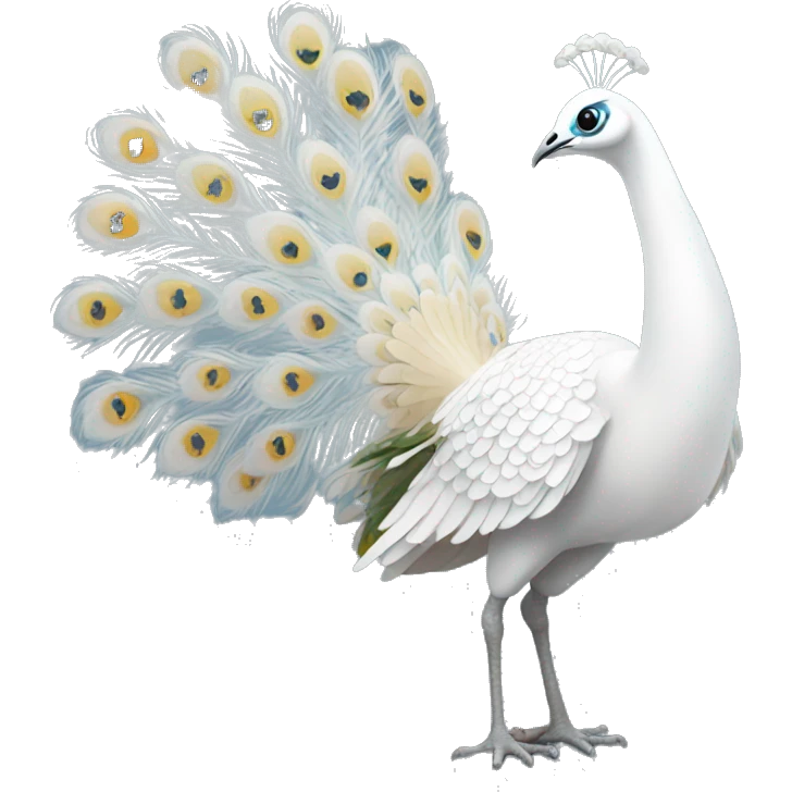 White peacock with a bow emoji