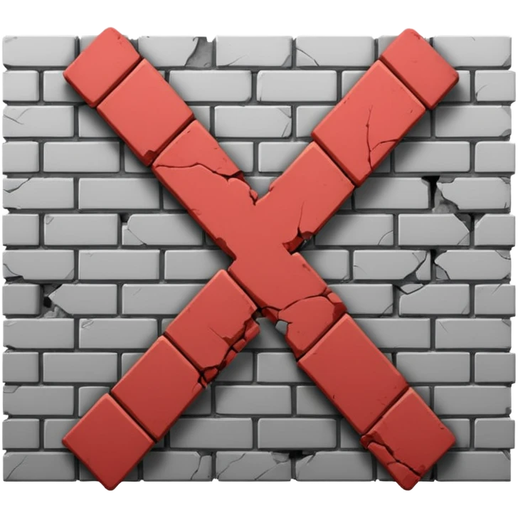 a crossed-out wall indicating poor defense during the match emoji