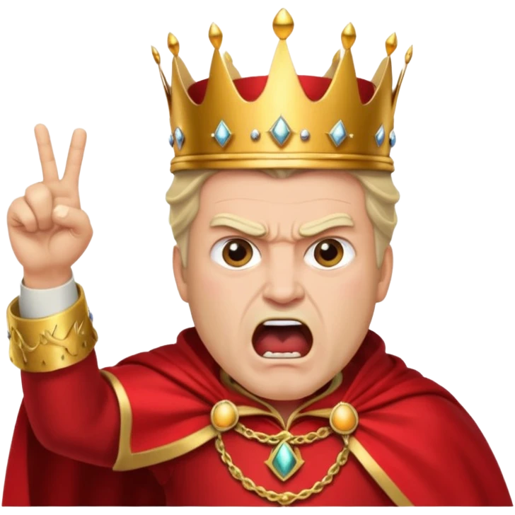создай кричащего злого короля который показывает в нас пальцем emoji