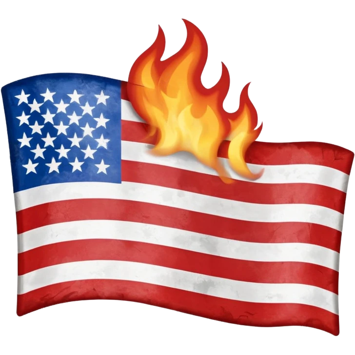 Burning american flag emoji