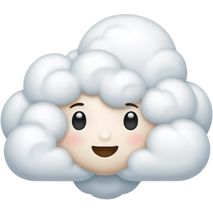 fluffy cloud, no face emoji