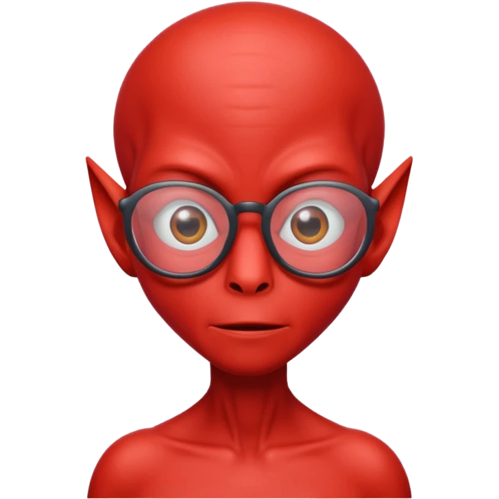 red alien with glasses emoji