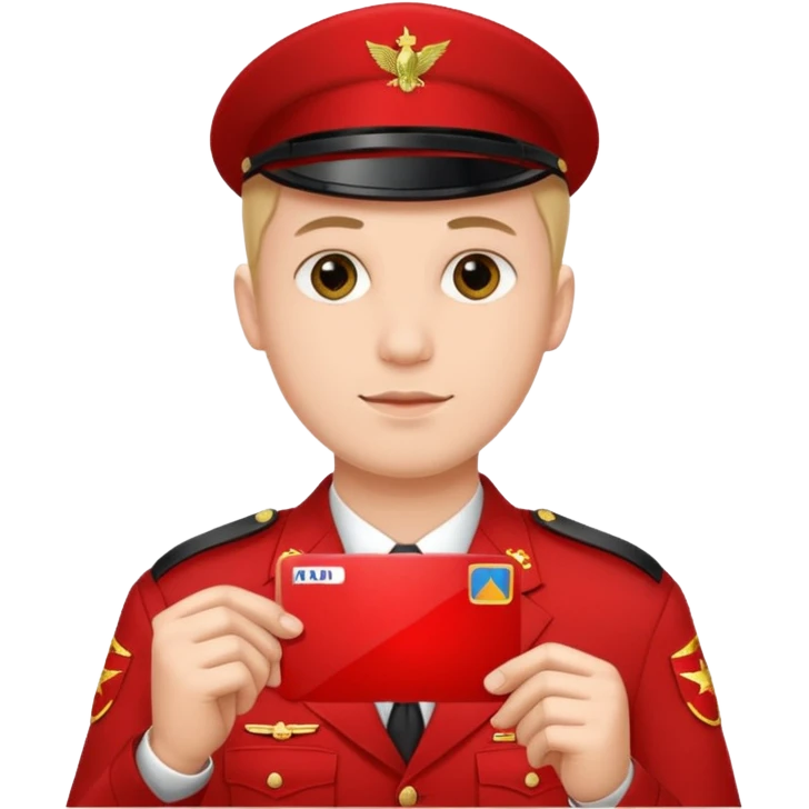 военный билет в руке крассный  emoji